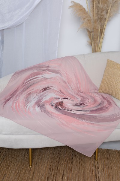 Pink vortex square printed hijab
