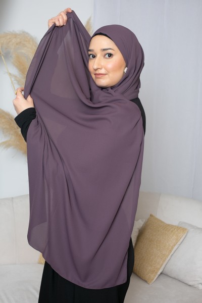 Hijab luxe mousseline marron