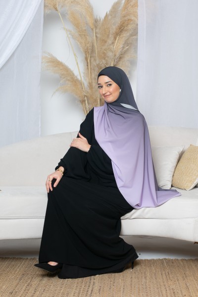 Hijab dégradé lilas et noir