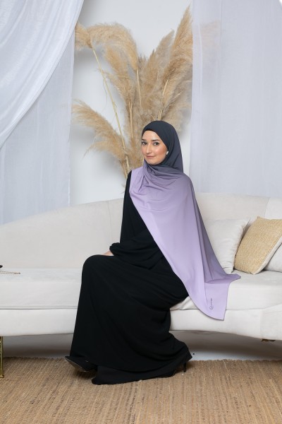 Hijab dégradé lilas et noir