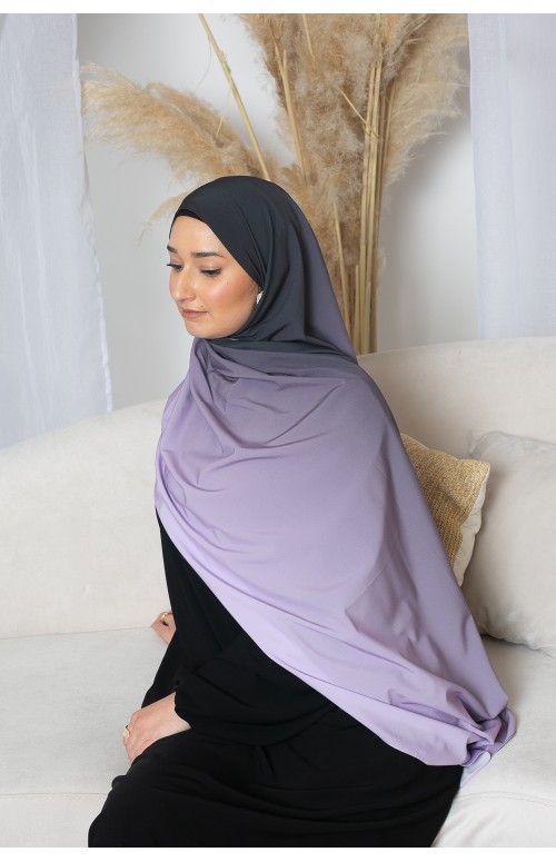Hijab satin lycra dégradé de couleur