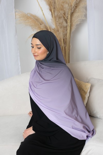 Lilac and black gradient hijab