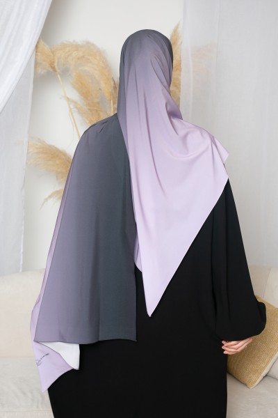 Hijab degradado lila y negro