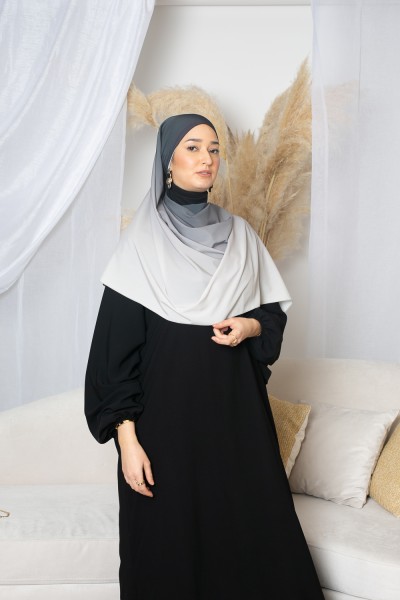 Hijab dégradé gris noir