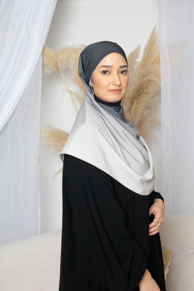 Black gray gradient hijab