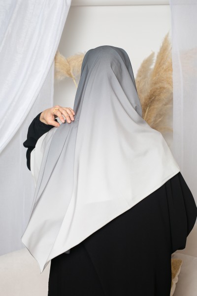 Hijab dégradé gris noir