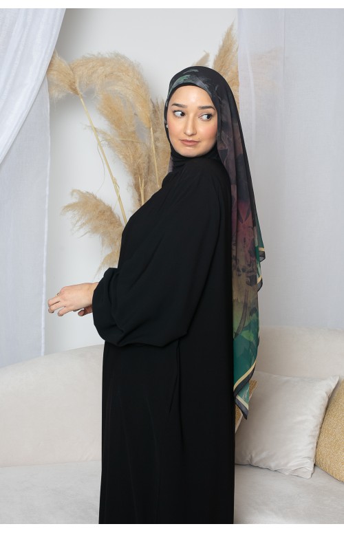 Hijab carré imprimé de qualité