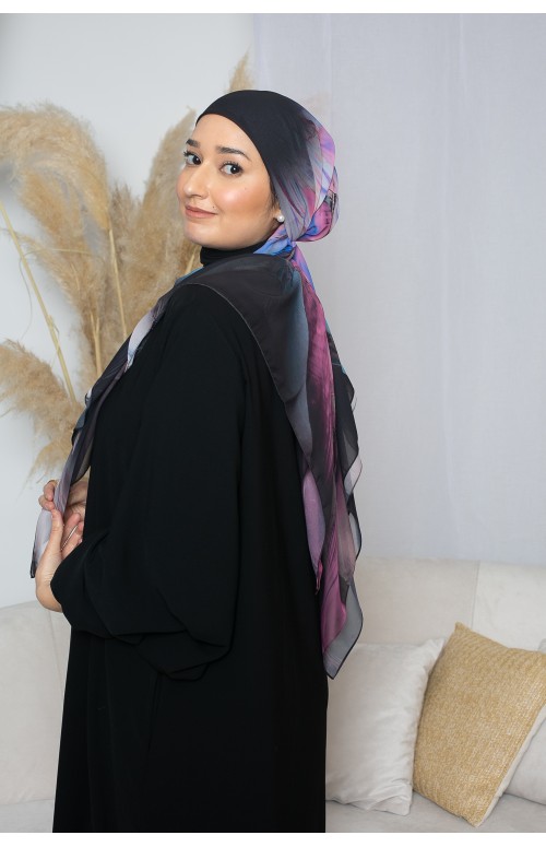 Hijab carré imprimé haute gamme