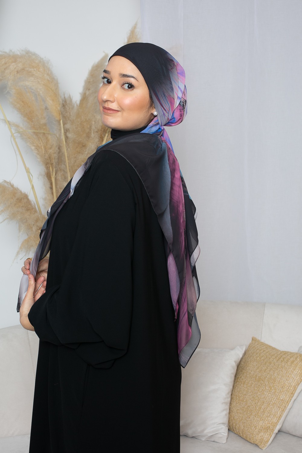 Hijab carré imprimé haute gamme