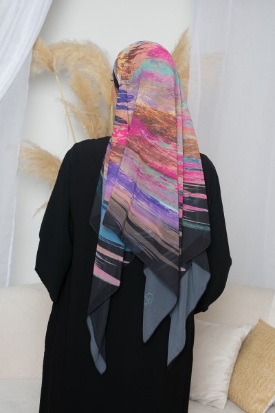Fuchsia vortex square printed hijab