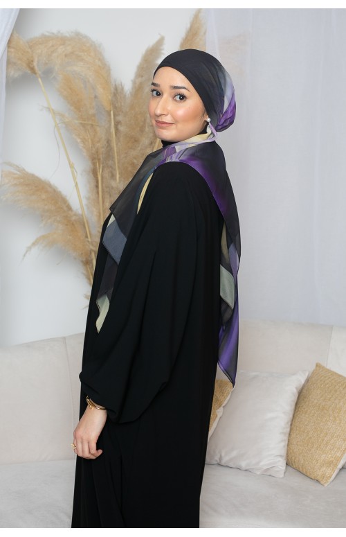 Hijab carré imprimé mousseline
