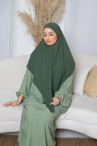 Hijab cuadrado caqui oscuro