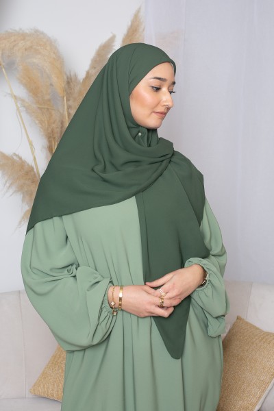 Dark khaki square hijab