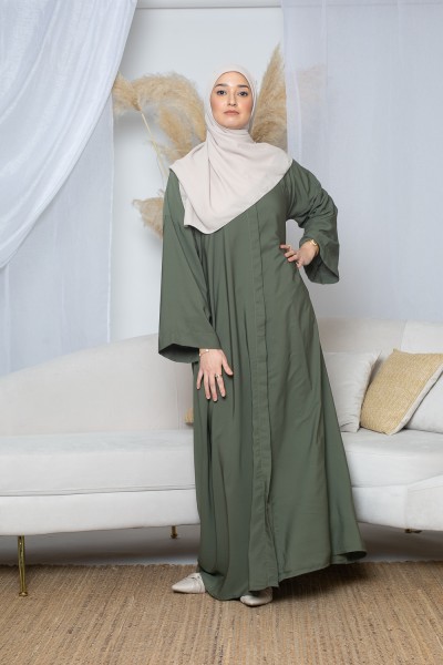 Khaki Medina silk shirt dress