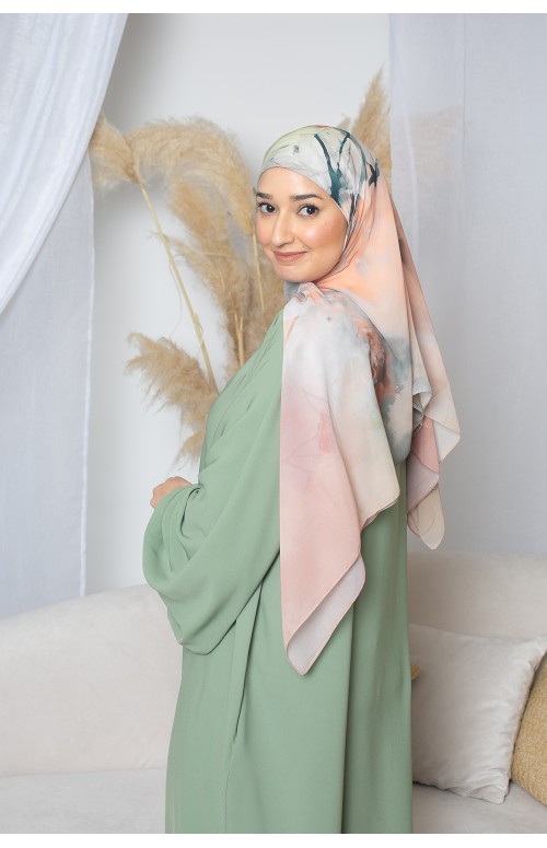 Hijab carré imprimé pour été. Boutique moderne