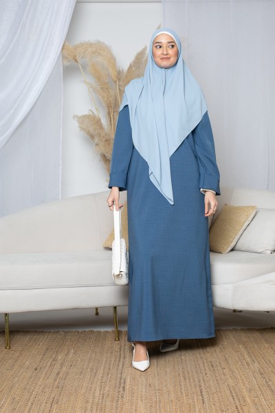 Hijab carré bleu clair