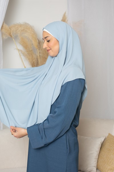 Hijab carré bleu clair