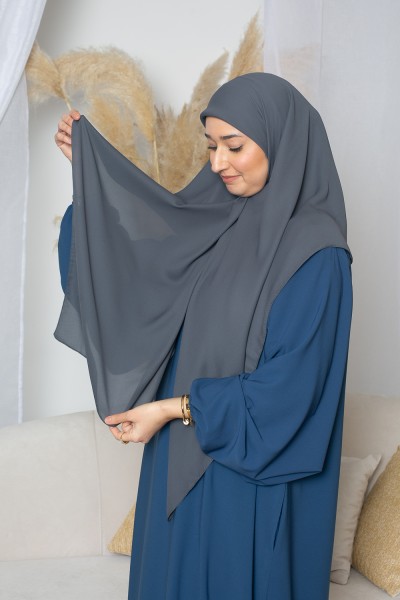 Anthracite gray square hijab
