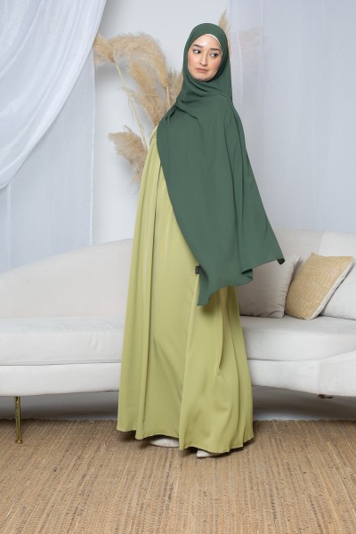 Luxuriöser Hijab aus Musselin in dunklem Khaki