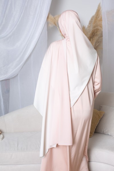 Hijab degradado blanco y rosa