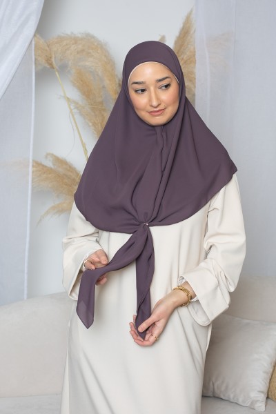 Brown square hijab