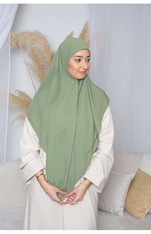 Hijab carré mousseline olive