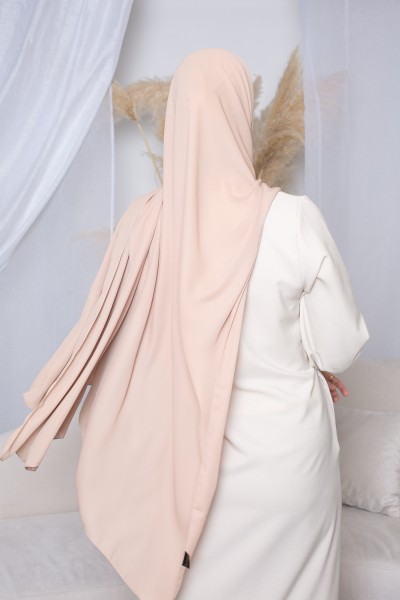 Hijab luxe mousseline beige clair