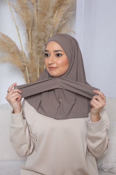 Hijab easy taupe foncé