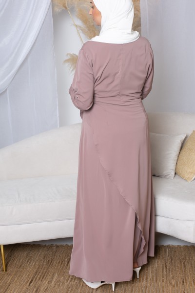 Pink taupe jumpsuit dress