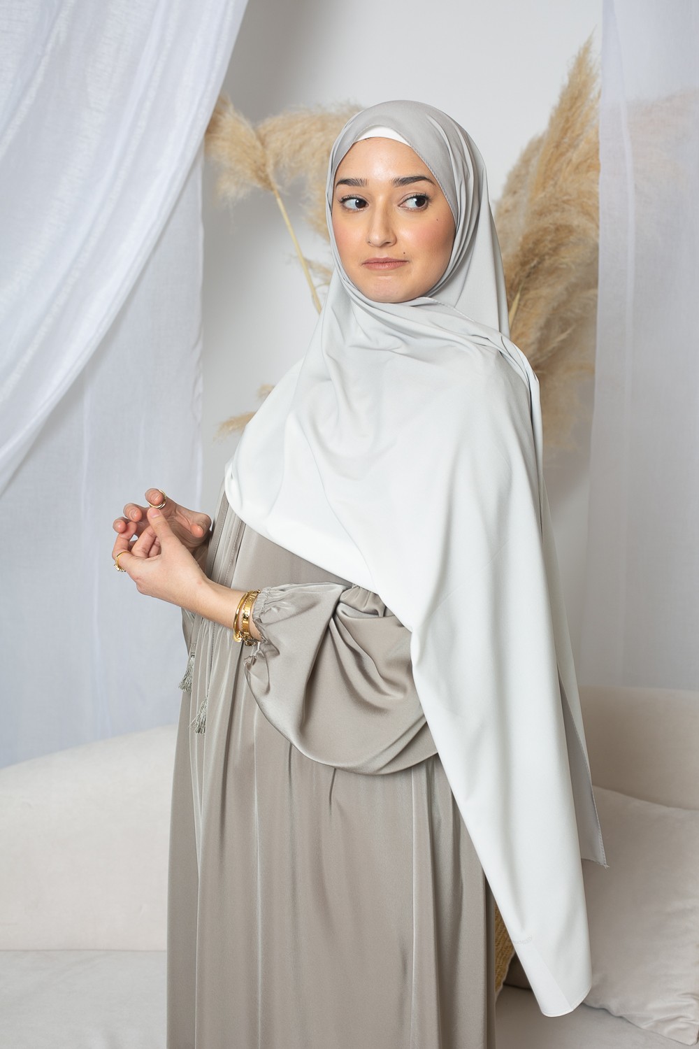 Hijab dégradé taupe grey
