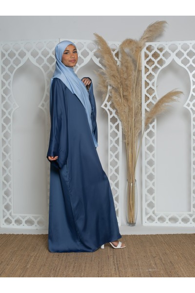 Abaya farasha lujo satinado azul