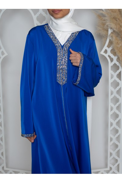 Robe caftan luxery bleu roi