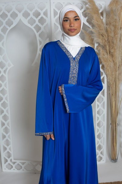 Luxury royal blue kaftan dress