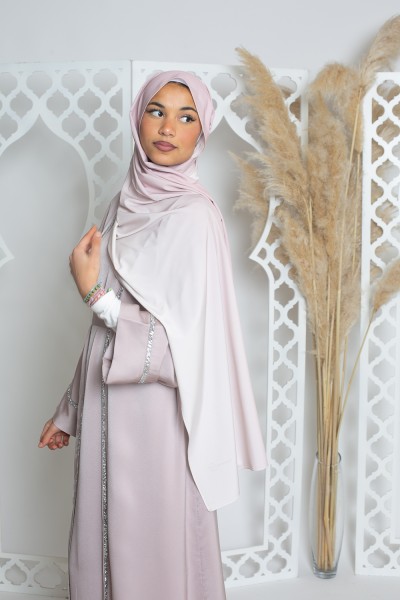 Hijab degradado rosa nude