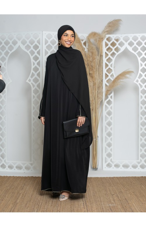 Abaya large noir chic pour femme musulmane