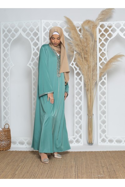 Luxe green kaftan dress