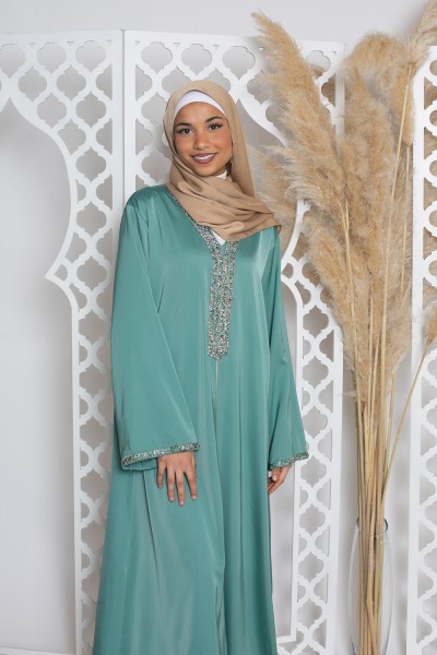 Luxe green kaftan dress