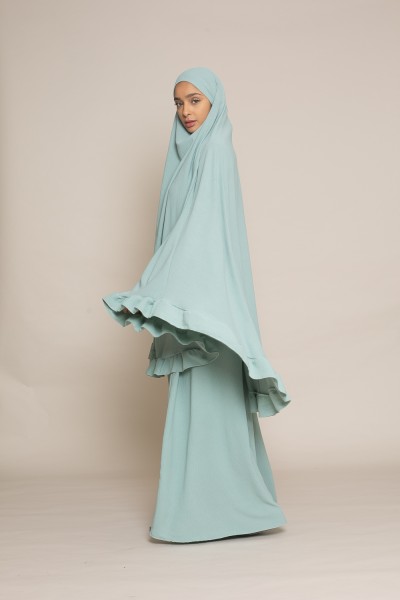 tenue de prière pour femme musulmane tendance verte