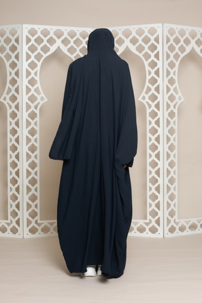 Abaya voile intégré bleu foncé