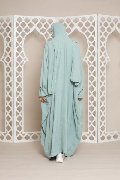 Abaya con velo integrado verde agua