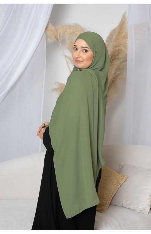 hijab mousseline olive. Boutique musulmane.