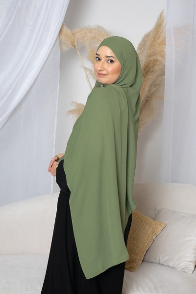Olive muslin luxury hijab