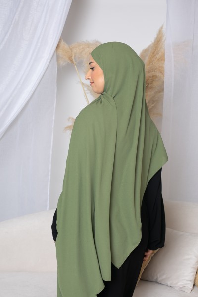 Olive muslin luxury hijab