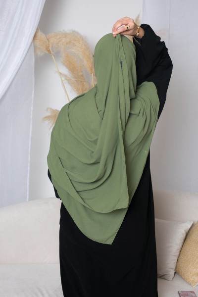 Luxus-Hijab aus olivfarbenem Musselin