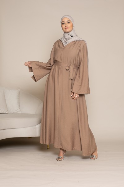 Robe manche large taupe