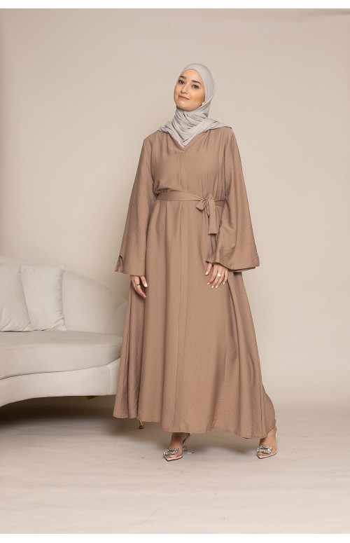 Robe longue évasée et manche large pour printemps été. Boutique musulmane pour femme.