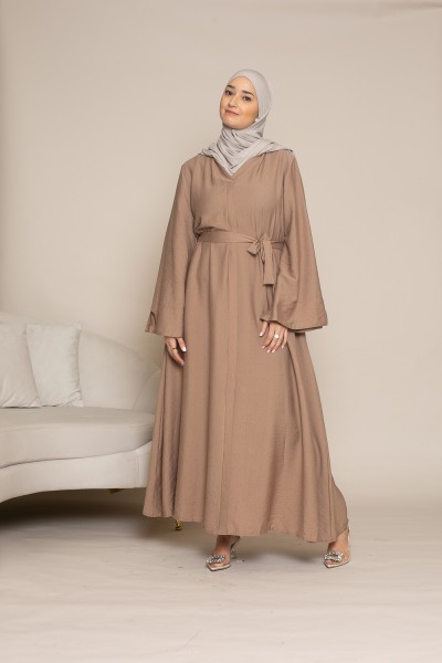 Robe longue évasée et manche large pour printemps été. Boutique musulmane pour femme.