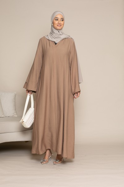 Robe manche large taupe