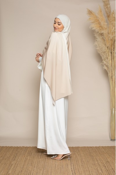 White satin luxury abaya