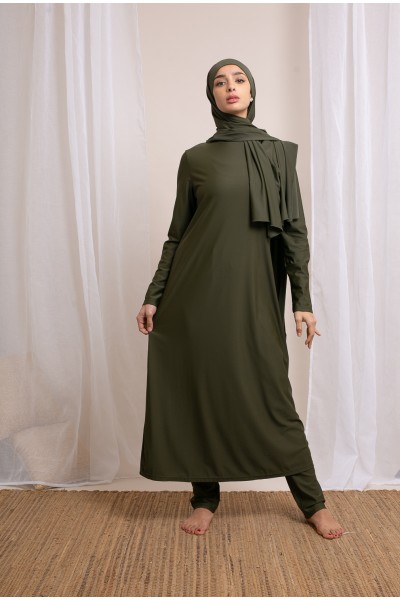 Langer Khaki-Hijab-Burkini